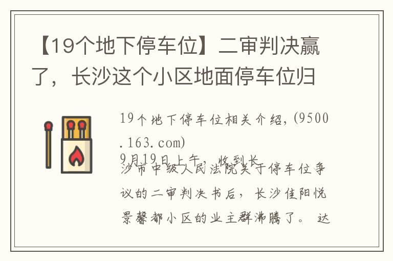 【19个地下停车位】二审判决赢了，长沙这个小区地面停车位归全体业主所有