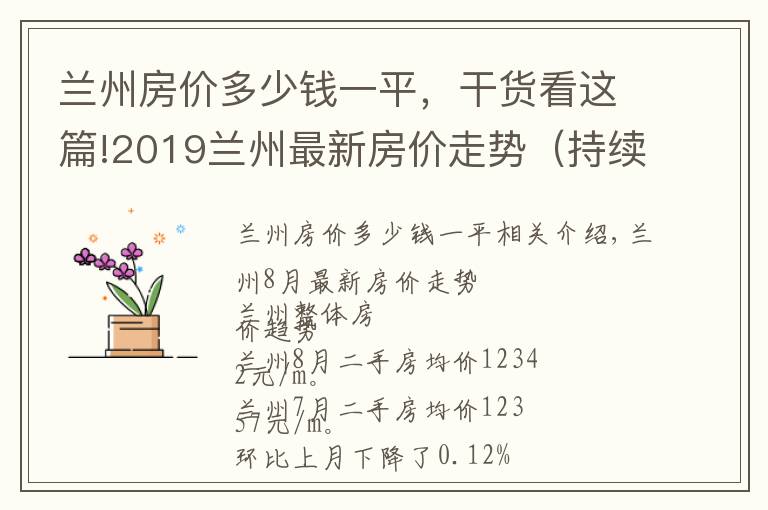 兰州房价多少钱一平，干货看这篇!2019兰州最新房价走势（持续更新）