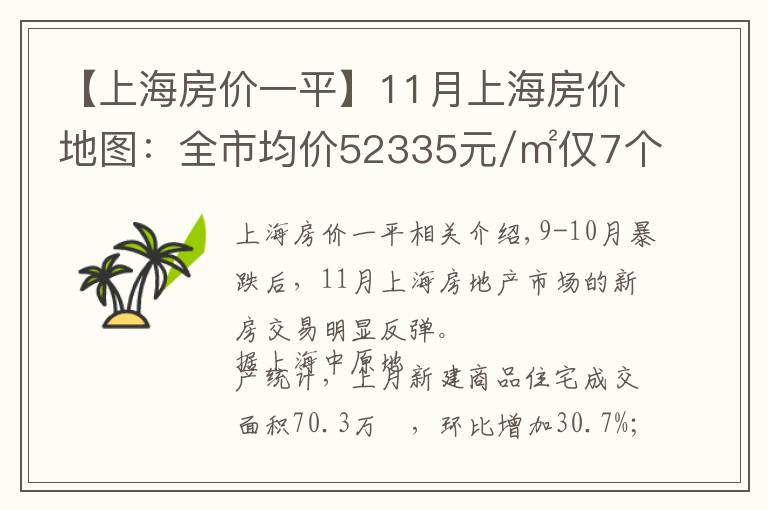 【上海房价一平】11月上海房价地图：全市均价52335元/㎡仅7个区出现上涨