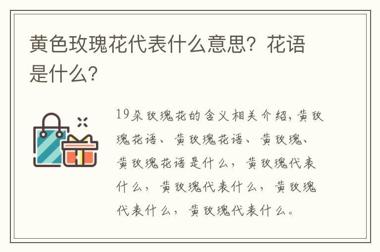 黄色玫瑰花代表什么意思？花语是什么？