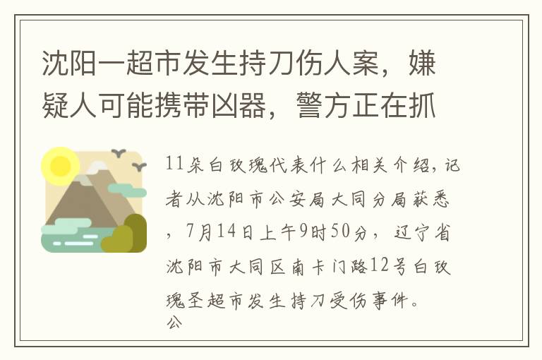 沈阳一超市发生持刀伤人案，嫌疑人可能携带凶器，警方正在抓捕