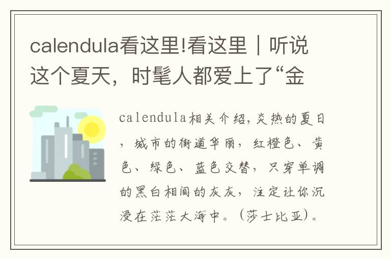 calendula看这里!看这里｜听说这个夏天，时髦人都爱上了“金盏花”色文章配图