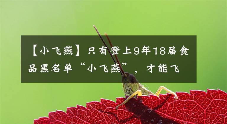 【小飞燕】只有登上9年18届食品黑名单“小飞燕”，才能飞