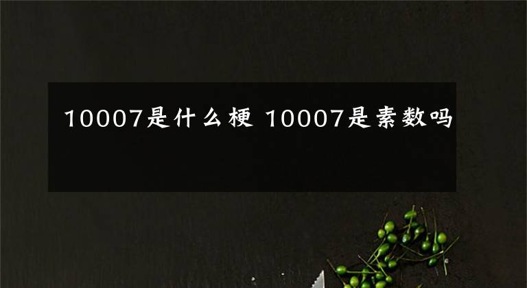 10007是什么梗 10007是素数吗