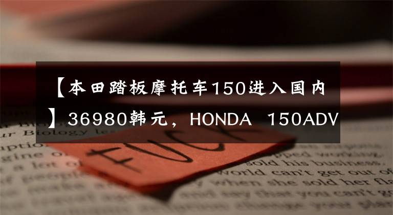 【本田踏板摩托车150进入国内】36980韩元，HONDA  150ADV国内售价公开，很符合本田的音调。
