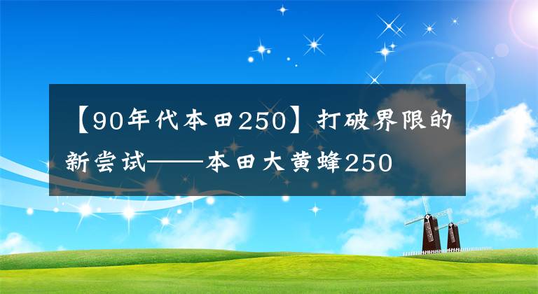 【90年代本田250】打破界限的新尝试——本田大黄蜂250