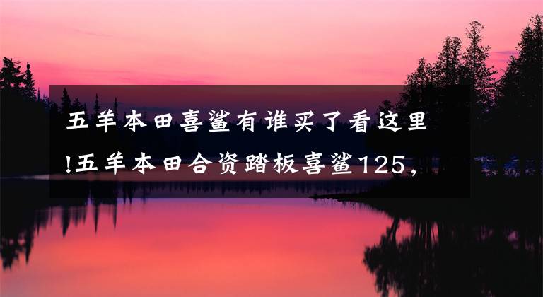 五羊本田喜鲨有谁买了看这里!五羊本田合资踏板喜鲨125，配6L油箱，皮带传动，新款售6580元