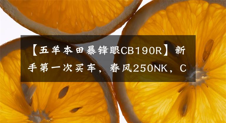 【五羊本田暴锋眼CB190R】新手第一次买车，春风250NK，CB190R，金吉拉300，如何选？