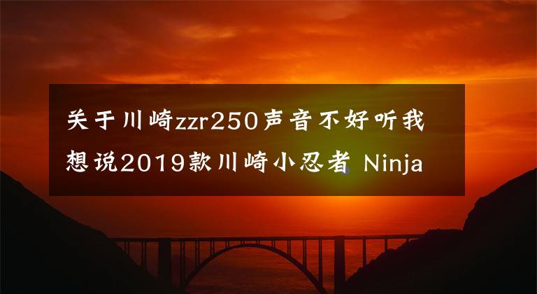 关于川崎zzr250声音不好听我想说2019款川崎小忍者 Ninja 250 试驾体会 海量高清图片鉴赏