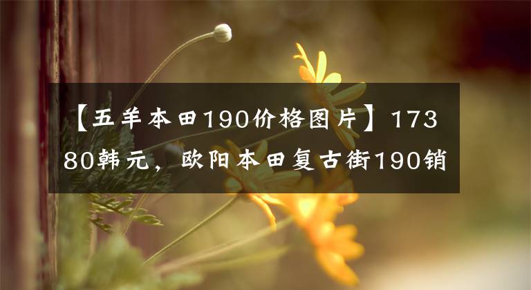 【五羊本田190价格图片】17380韩元，欧阳本田复古街190销售价格公布。