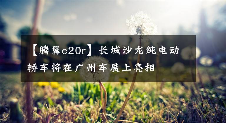 【腾翼c20r】长城沙龙纯电动轿车将在广州车展上亮相