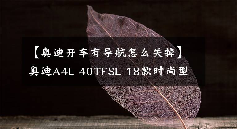 【奥迪开车有导航怎么关掉】奥迪A4L 40TFSL 18款时尚型 功能按键说明（有用干货）