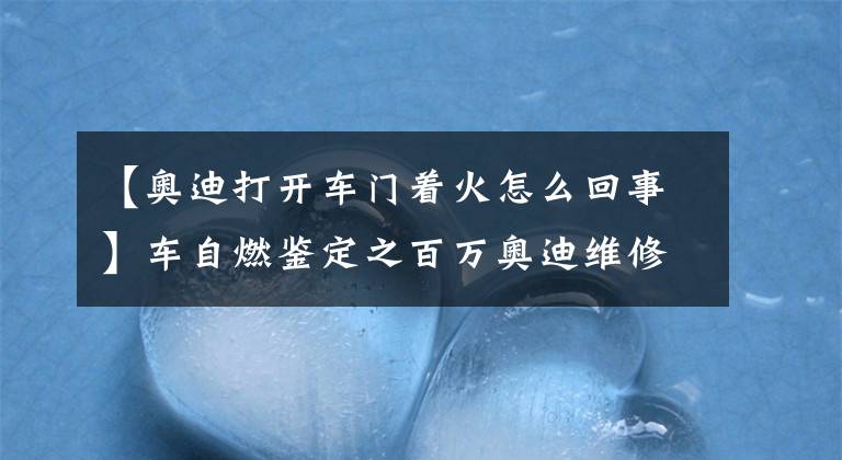 【奥迪打开车门着火怎么回事】车自燃鉴定之百万奥迪维修后试车自燃？