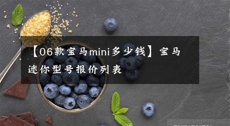 【06款宝马mini多少钱】宝马迷你型号报价列表