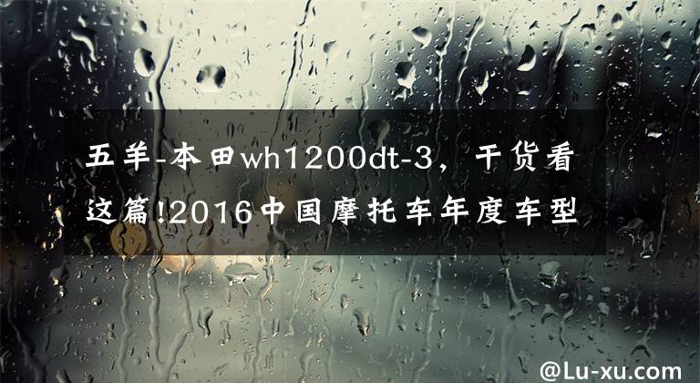 五羊-本田wh1200dt-3，干货看这篇!2016中国摩托车年度车型评选颁奖盛典