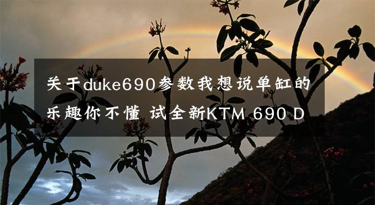 关于duke690参数我想说单缸的乐趣你不懂 试全新KTM 690 DUKE