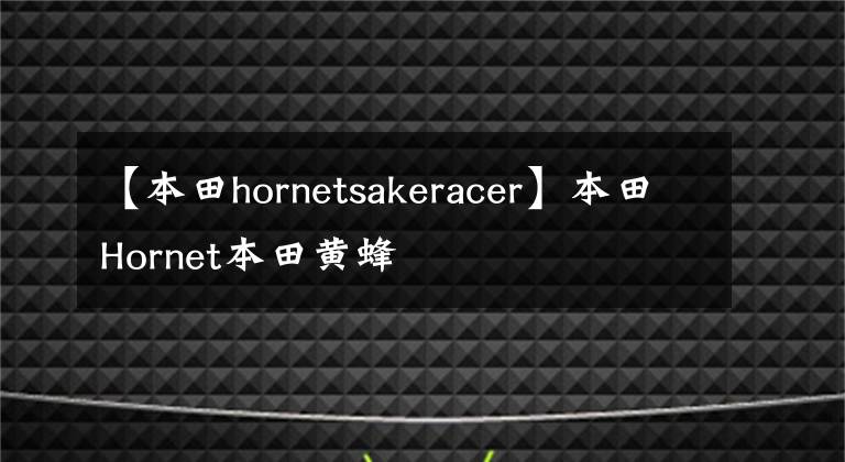 【本田hornetsakeracer】本田Hornet本田黄蜂