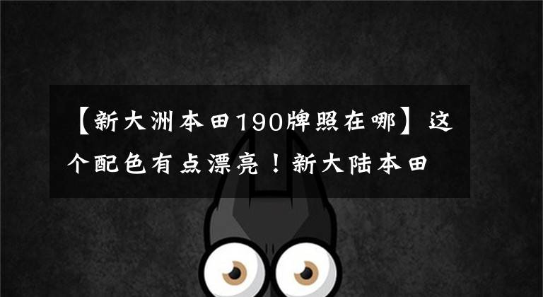 【新大洲本田190牌照在哪】这个配色有点漂亮！新大陆本田CBF190TR特别版卖场室长