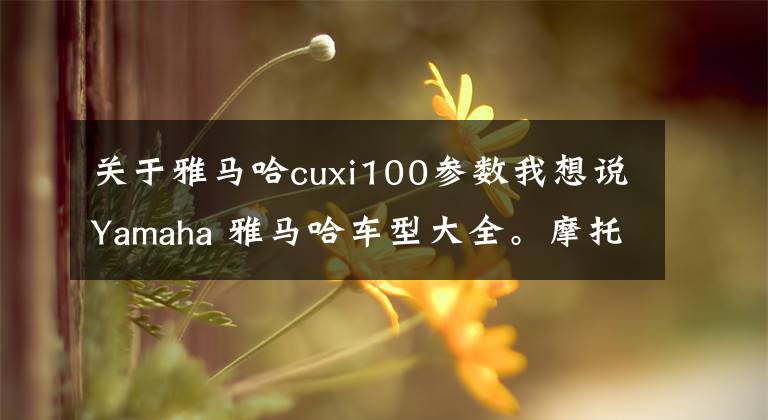 关于雅马哈cuxi100参数我想说Yamaha 雅马哈车型大全。摩托车中的音乐家，有自己的浪漫