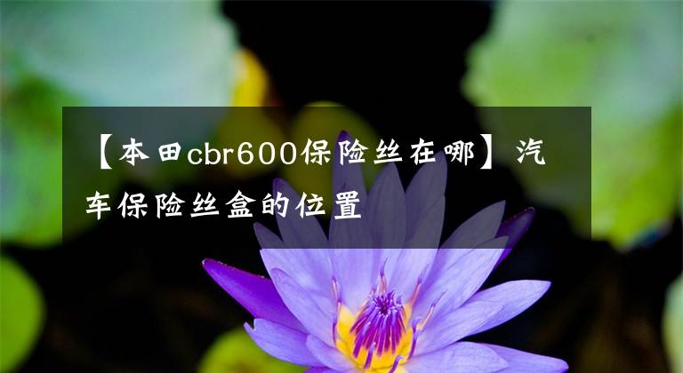 【本田cbr600保险丝在哪】汽车保险丝盒的位置