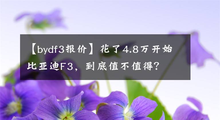 【bydf3报价】花了4.8万开始比亚迪F3，到底值不值得？文章配图