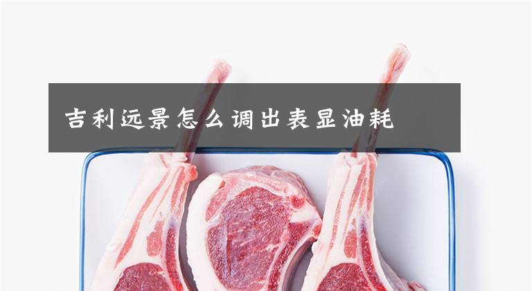 吉利远景怎么调出表显油耗文章配图