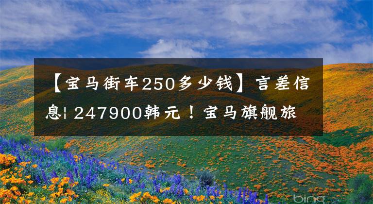 【宝马街车250多少钱】言差信息| 247900韩元！宝马旗舰旅行车R1250 GS，高性能发动机