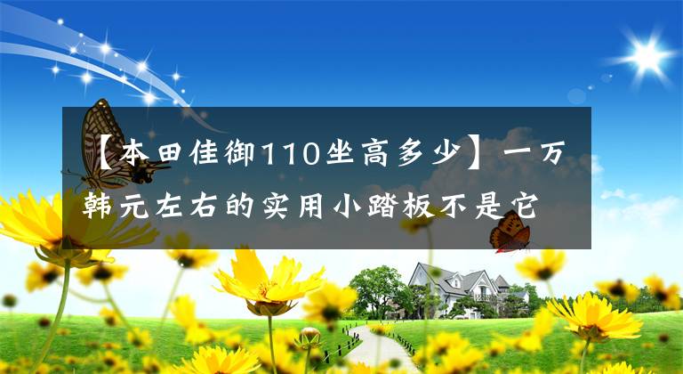 【本田佳御110坐高多少】一万韩元左右的实用小踏板不是它们！