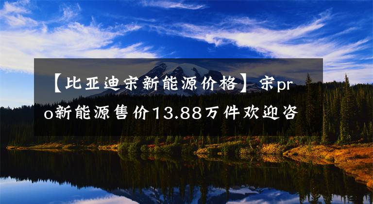 【比亚迪宋新能源价格】宋pro新能源售价13.88万件欢迎咨询文章配图
