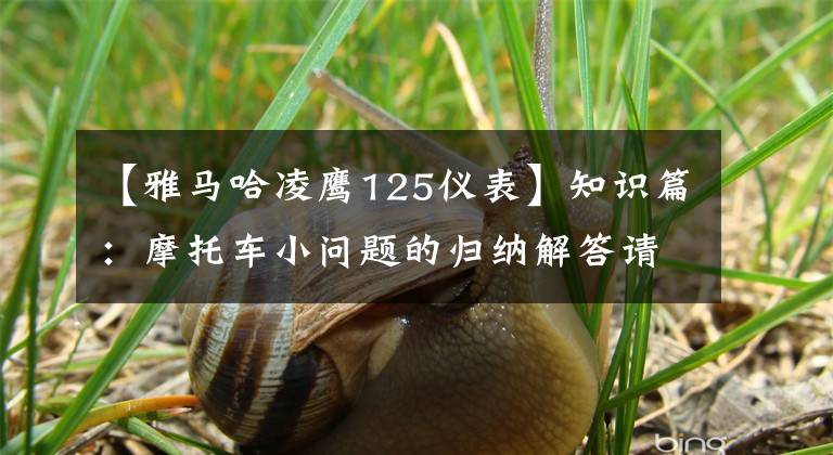 【雅马哈凌鹰125仪表】知识篇：摩托车小问题的归纳解答请收藏文章配图