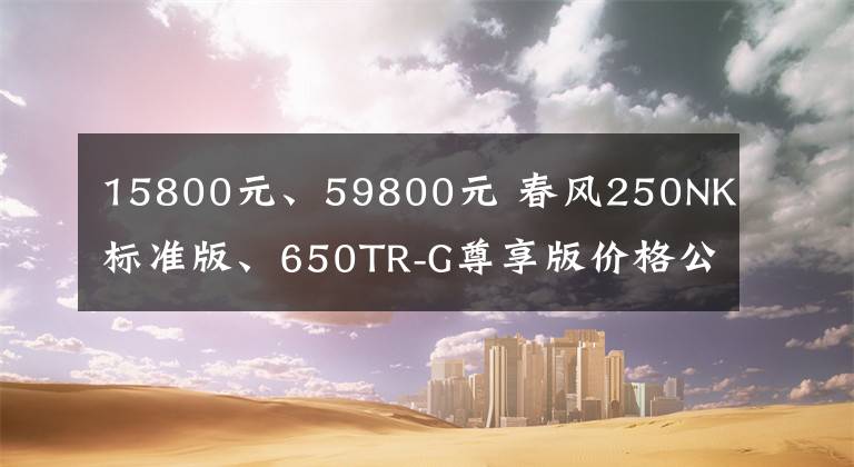 15800元、59800元 春风250NK标准版、650TR-G尊享版价格公布文章配图