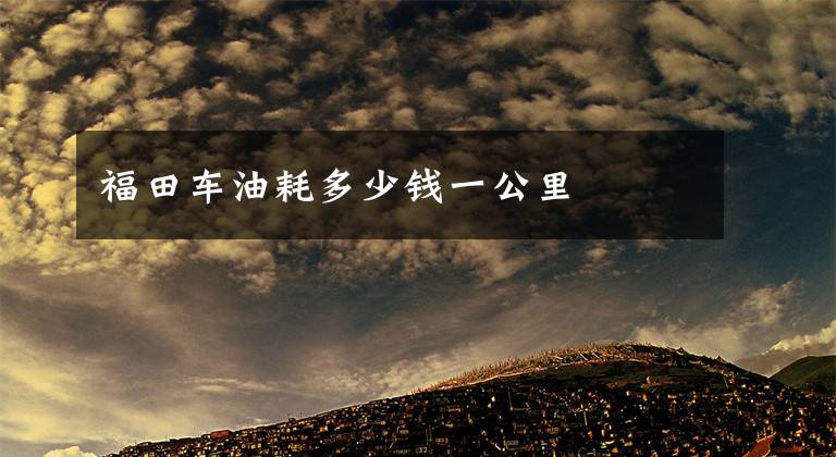 福田车油耗多少钱一公里文章配图