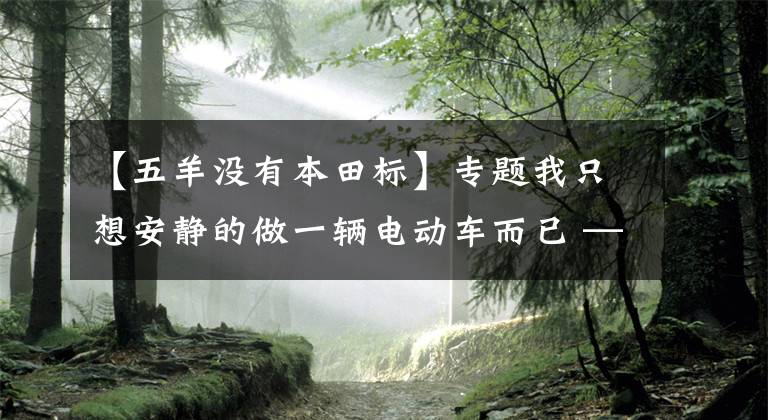 【五羊没有本田标】专题我只想安静的做一辆电动车而已 — 五羊本田净原V3