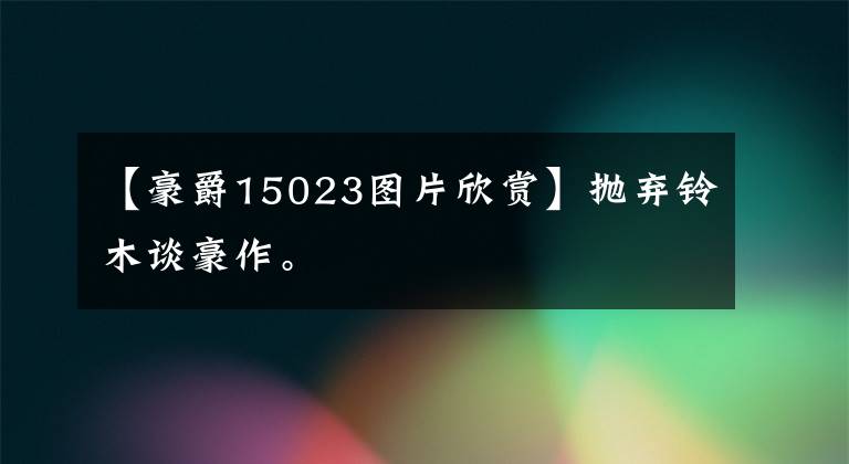 【豪爵15023图片欣赏】抛弃铃木谈豪作。文章配图