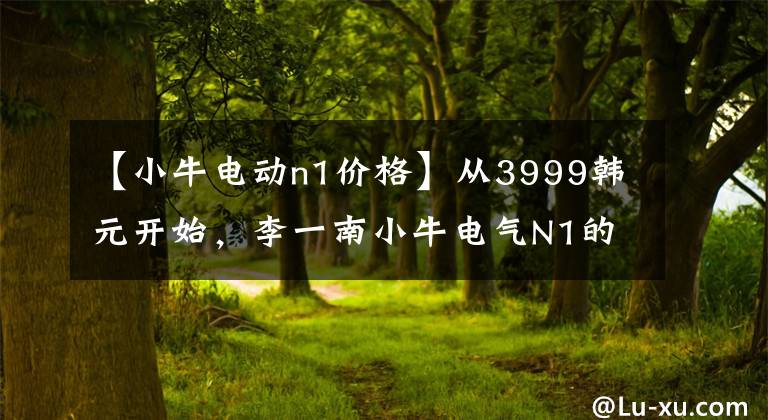 【小牛电动n1价格】从3999韩元开始，李一南小牛电气N1的8个核心问题文章配图