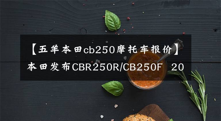 【五羊本田cb250摩托车报价】本田发布CBR250R/CB250F  2017版本