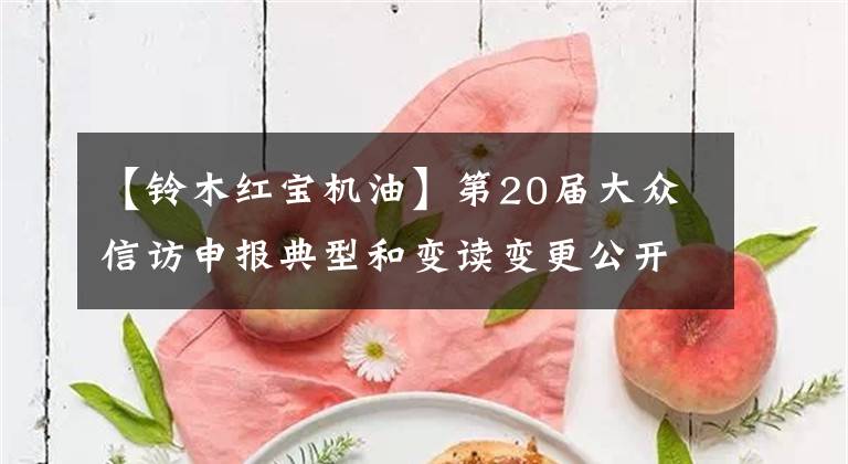 【铃木红宝机油】第20届大众信访申报典型和变读变更公开情况一览表。文章配图