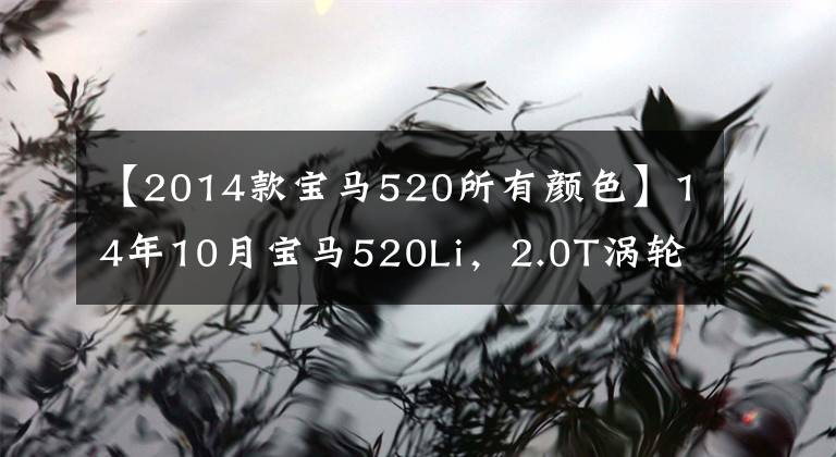 【2014款宝马520所有颜色】14年10月宝马520Li，2.0T涡轮增压发动机