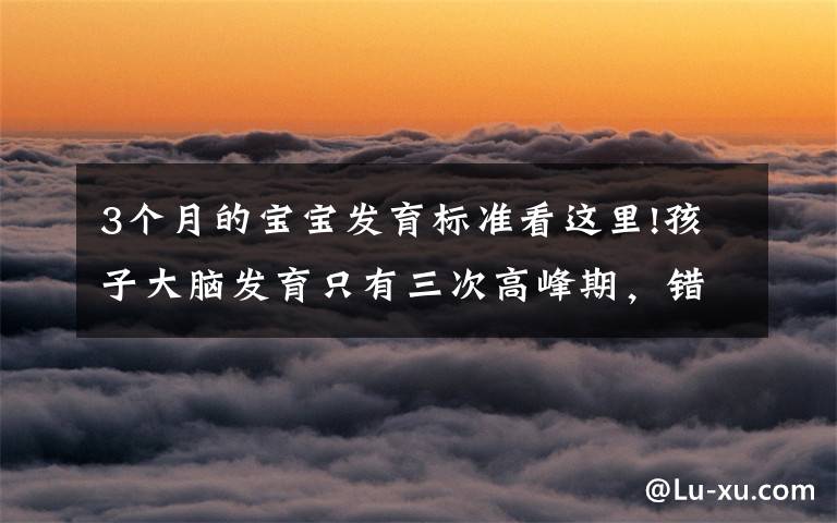 3个月的宝宝发育标准看这里!孩子大脑发育只有三次高峰期，错过会很遗憾文章配图