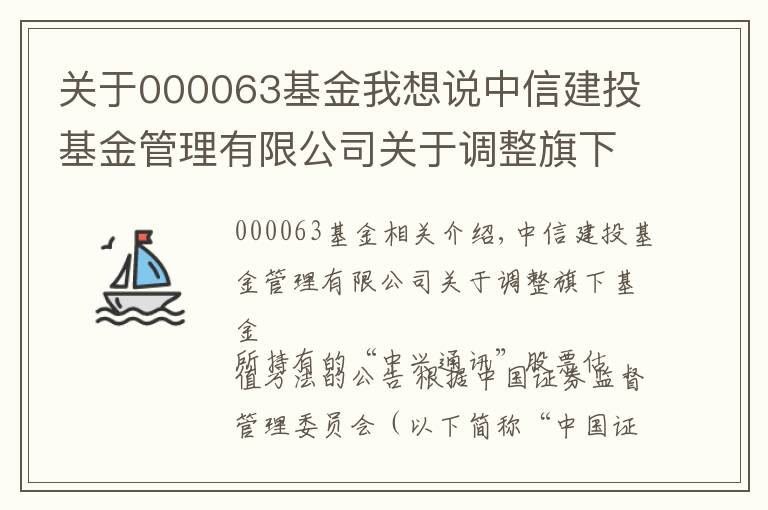 关于000063基金我想说中信建投基金管理有限公司关于调整旗下基金所持有的“中兴通讯”股票估值方法的公告