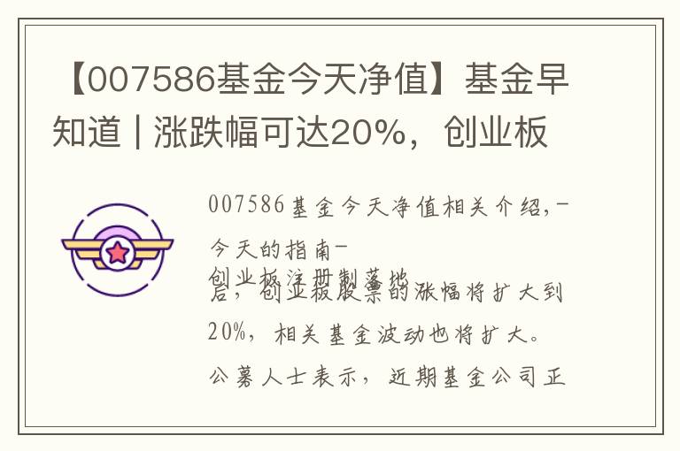 【007586基金今天净值】基金早知道 | 涨跌幅可达20%，创业板主题基金要火了