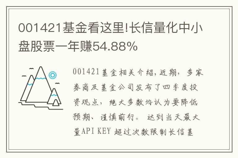 001421基金看这里!长信量化中小盘股票一年赚54.88％