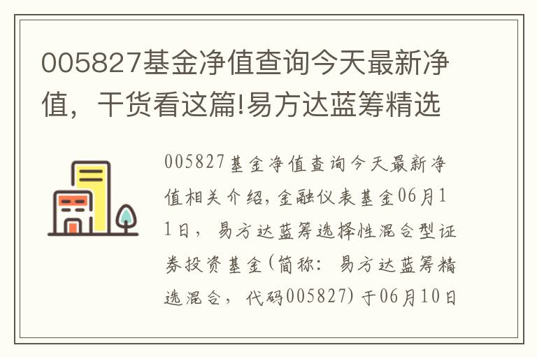 005827基金净值查询今天最新净值，干货看这篇!易方达蓝筹精选混合基金最新净值涨幅达2.74%