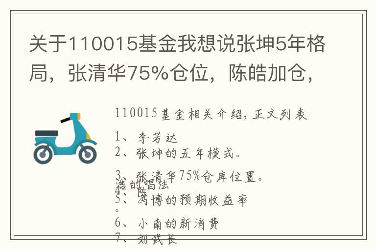 关于110015基金我想说张坤5年格局，张清华75%仓位，陈皓加仓，萧楠新消费等2021二季报