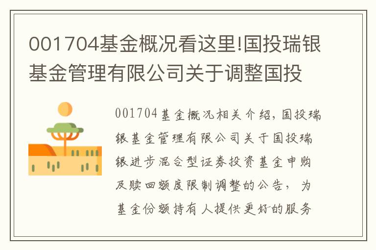 001704基金概况看这里!国投瑞银基金管理有限公司关于调整国投瑞银进宝灵活配置混合型证券投资基金申购和赎回数额限制的公告