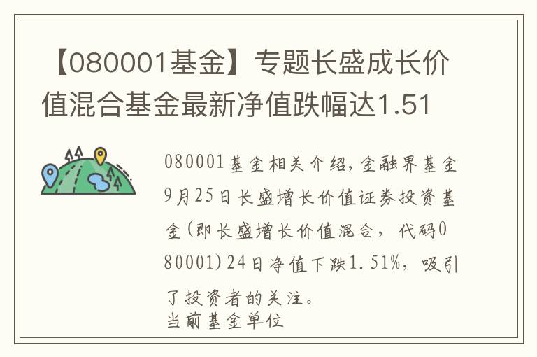 【080001基金】专题长盛成长价值混合基金最新净值跌幅达1.51%