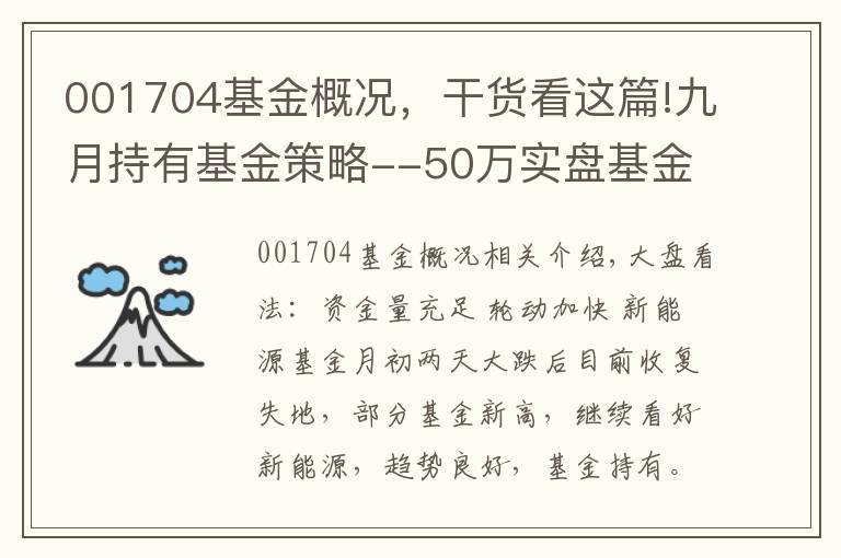 001704基金概况，干货看这篇!九月持有基金策略--50万实盘基金