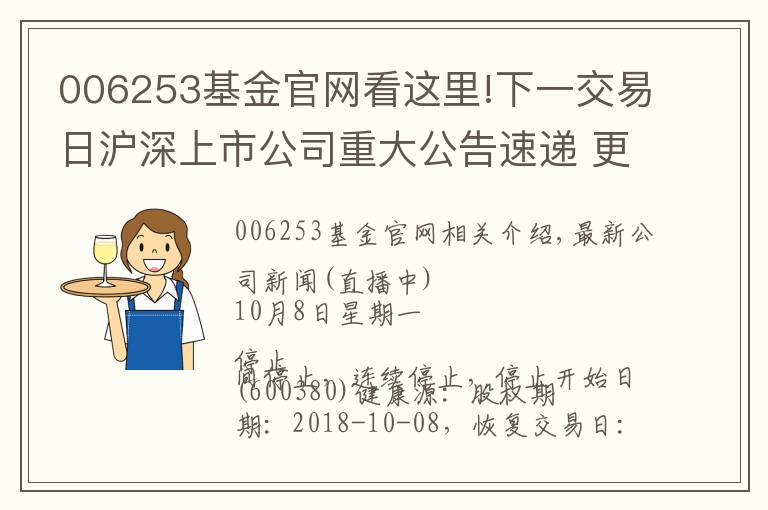 006253基金官网看这里!下一交易日沪深上市公司重大公告速递 更新中