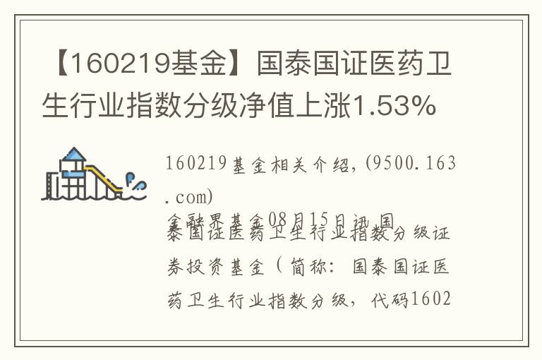 【160219基金】国泰国证医药卫生行业指数分级净值上涨1.53% 请保持关注