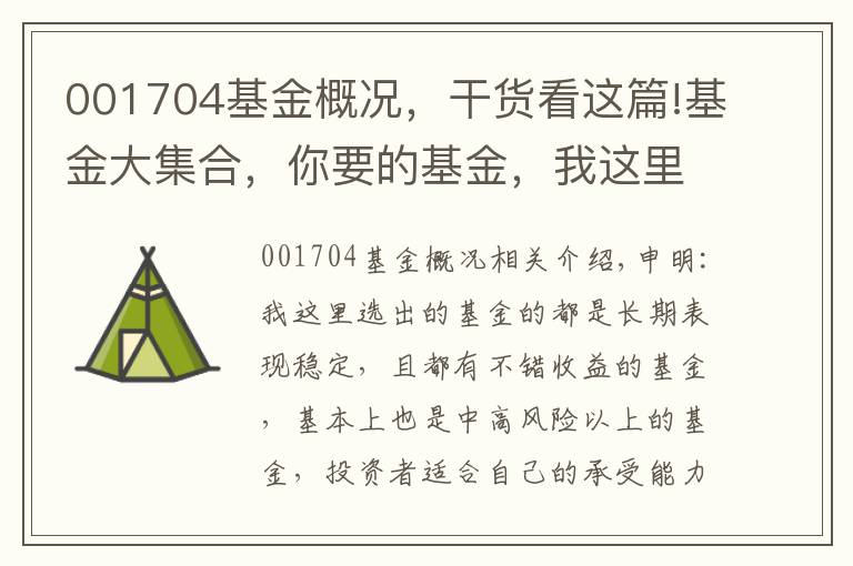 001704基金概况，干货看这篇!基金大集合，你要的基金，我这里都有